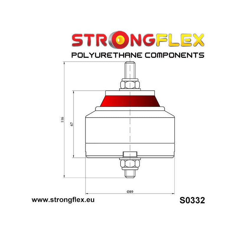PU verstärkte Motorlager Universal 67mm Höhe