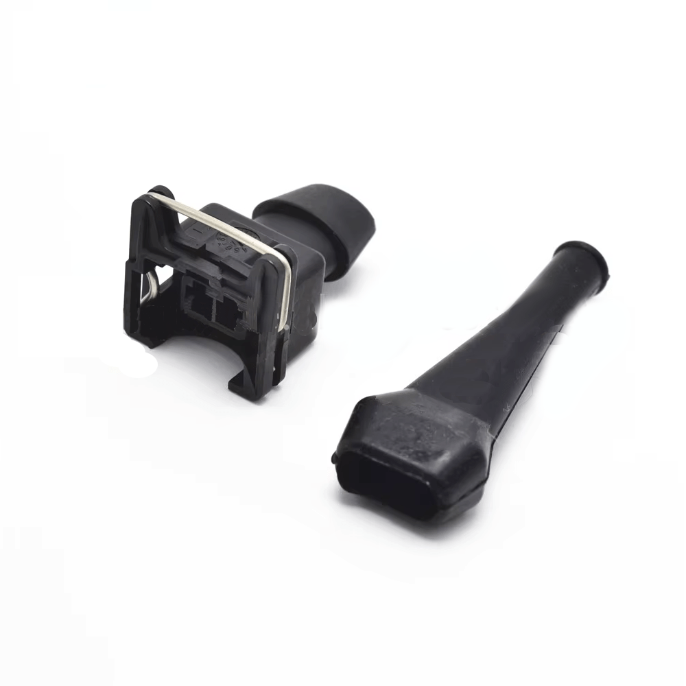 2-poliger Anschlussstecker für Bosch-Sensoren & Einspritzdüsen – inkl. Gummitülle