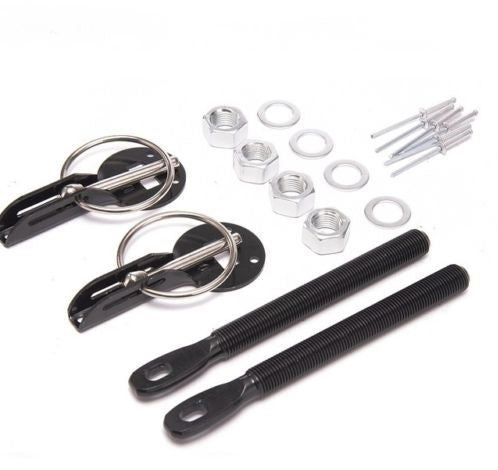 Haubenhalter Schnellverschluss schwarz