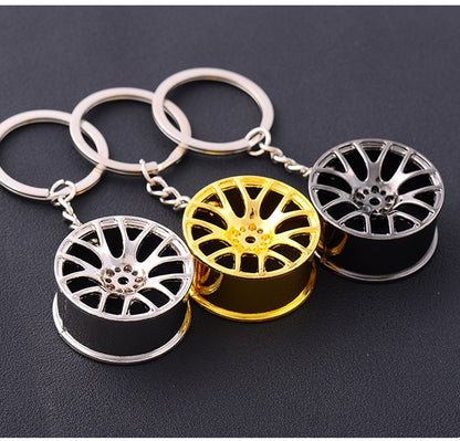 Schlüsselanhänger – Alufelge im BBS-Style | Gold / Chrom / Titanium