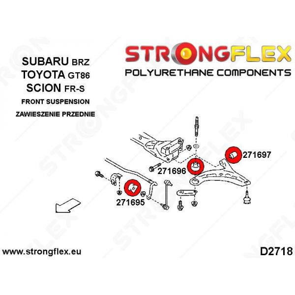 Strongflex Toyota GT86 Subaru BRZ Scion FR-S PU Buchsensatz für Vorder- und Hinterachse – 276194B