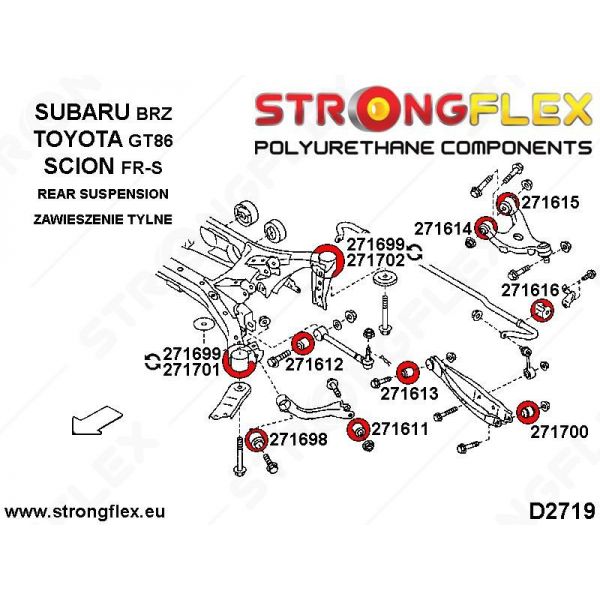 Strongflex Toyota GT86 Subaru BRZ Scion FR-S PU Buchsensatz für Vorder- und Hinterachse – 276194B